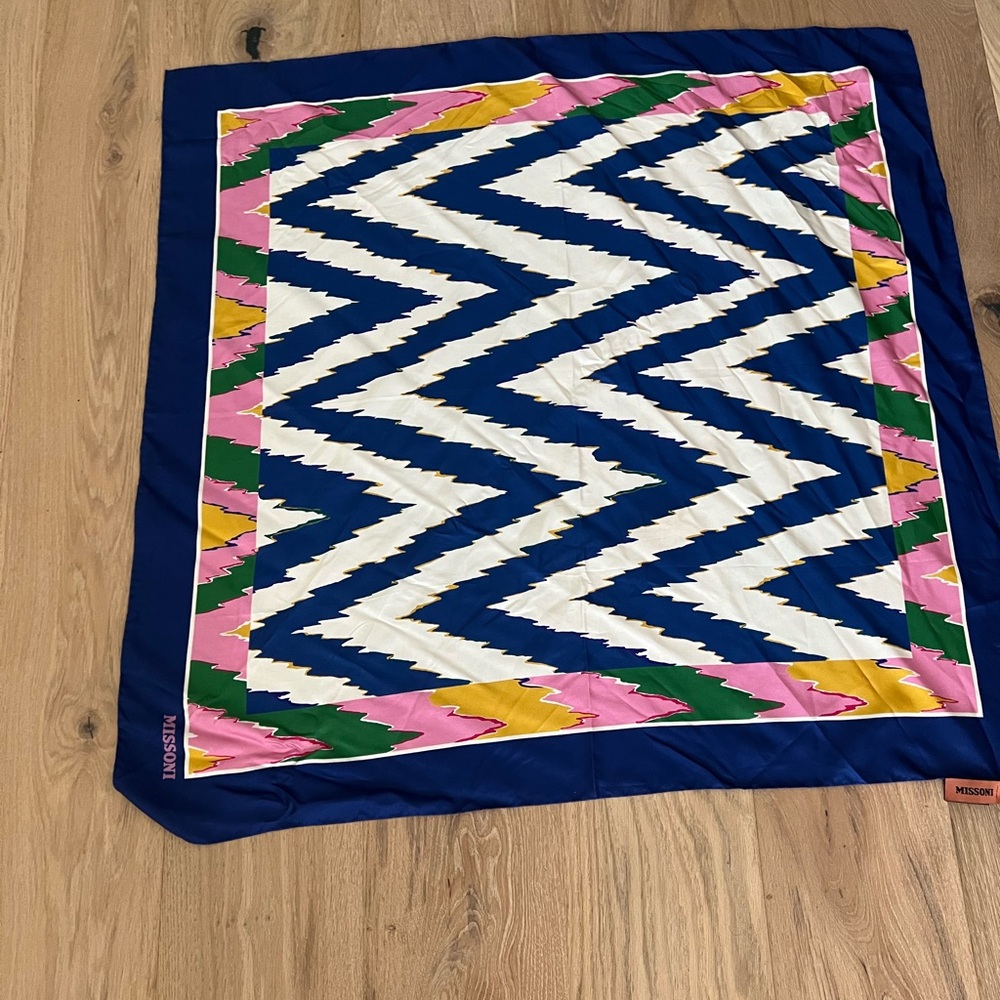 Missoni 100% Silk Italian Geometric Oversized Scarf